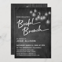Chalkboard Edison Lights Moderne Bruidsbrunch