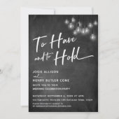 Chalkboard Edison Lights To Have and To Hold Kaart (Voorkant)