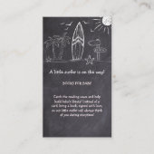 Chalkboard een beetje surfer Baby shower Informatiekaartje (Voorkant)