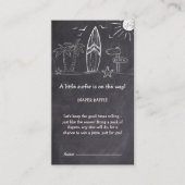 Chalkboard een beetje surfer Baby shower Informatiekaartje (Voorkant)