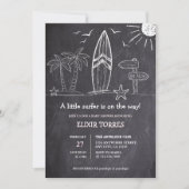 Chalkboard een beetje surfer Baby shower Kaart (Voorkant)