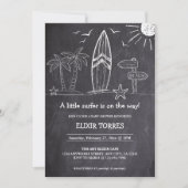Chalkboard een beetje surfer Baby shower Kaart (Voorkant)