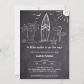 Chalkboard een beetje surfer Baby shower Kaart (Voorkant)