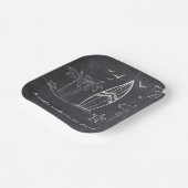 Chalkboard een beetje surfer Baby shower Papieren Bordje (Gebogen)