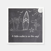 Chalkboard een beetje surfer Baby shower Servet (Voorkant)