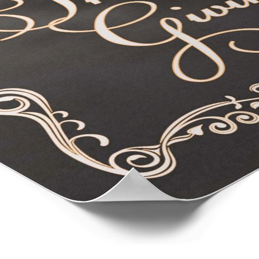 Chalkboard - Een hart van Bedankt & Giving Poster (Hoek)