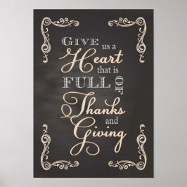 Chalkboard - Een hart van Bedankt & Giving Poster