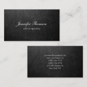 Chalkboard eenvoudig grijs klassiek handschrift visitekaartje (Voorkant / Achterkant)
