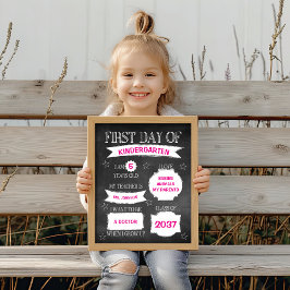 Chalkboard eerste schooldag poster