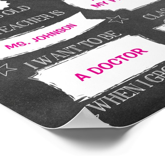 Chalkboard eerste schooldag poster (Hoek)