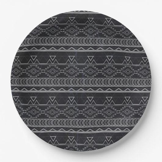 Chalkboard effect Aztec Tribal Stripes Papieren Bordje (Voorkant)