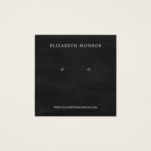 Chalkboard-effect-earring-houder, juwelenvertoning vierkante visitekaartjes (Voorkant)
