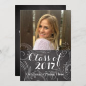 Chalkboard Elegant Class of 2016 Photo Afstuderen Kaart (Voorkant / Achterkant)