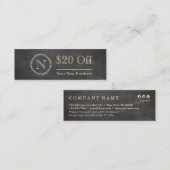 Chalkboard Elegant Monogram Mini Discount Card Mini Visitekaartje (Voorkant / Achterkant)