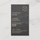 Chalkboard Elegant Monogram Vertical Loyalty Card Visitekaartje (Achterkant)