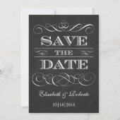 Chalkboard Elegant Old Style sparen de Datum Save The Date (Voorkant)