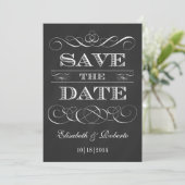 Chalkboard Elegant Old Style sparen de Datum Save The Date (Staand voorkant)