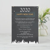 Chalkboard Elegant Oudejaarsfeest Kaart (Staand voorkant)