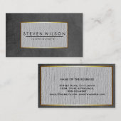 Chalkboard Elegant Professional Moderne Linen Gold Visitekaartje (Voorkant / Achterkant)