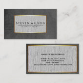Chalkboard Elegant Professional Moderne Linen Gold Visitekaartje (Voorkant / Achterkant)