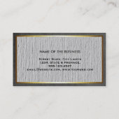 Chalkboard Elegant Professional Moderne Linen Gold Visitekaartje (Achterkant)