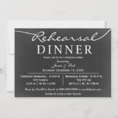 chalkboard Elegant Script Rehearsal Dinner Invitae Kaart (Voorkant)
