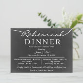 chalkboard Elegant Script Rehearsal Dinner Invitae Kaart (Staand voorkant)