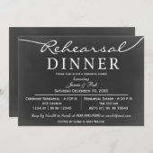 chalkboard Elegant Script Rehearsal Dinner Invitae Kaart (Voorkant / Achterkant)