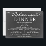 chalkboard Elegant Script Rehearsal Dinner Invitae Kaart<br><div class="desc">Chalkboard Elegant Script Wedding Rehearsal Dinner Invitations</div>