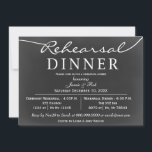 chalkboard Elegant Script Rehearsal Dinner Invitae Kaart<br><div class="desc">Chalkboard Elegant Script Wedding Rehearsal Dinner Invitations</div>
