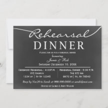 chalkboard Elegant Script Rehearsal Dinner Invitae