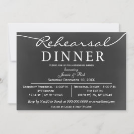 chalkboard Elegant Script Rehearsal Dinner Invitae Kaart