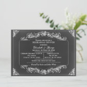 Chalkboard Elegant-scroll-repetitie voor een diner Kaart (Staand voorkant)