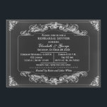 Chalkboard Elegant-scroll-repetitie voor een diner Kaart<br><div class="desc">Chalkboard Elegant scroll Vlaams repetitief diner uitnodigingen.</div>