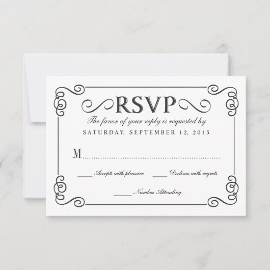 Chalkboard Elegant Wedding RSVP (Voorkant)