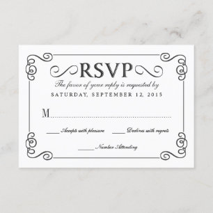  Chalkboard Elegant Wedding RSVP Kaartje