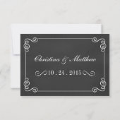 Chalkboard Elegant Wedding RSVP Kaartje (Achterkant)