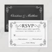Chalkboard Elegant Wedding RSVP Kaartje (Voorkant / Achterkant)