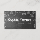 Chalkboard Elementary School Teacher Classroom Visitekaartje (Voorkant)