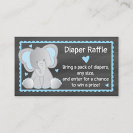 Chalkboard Elephant Baby Boy Shower Diaper Raffle Informatiekaartje