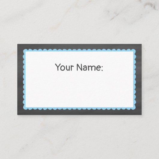 Chalkboard Elephant Baby Boy Shower Diaper Raffle Informatiekaartje (Achterkant)