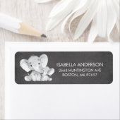 Chalkboard Elephant Baby shower Address Label (Insitu)