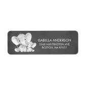 Chalkboard Elephant Baby shower Address Label (Voorkant)