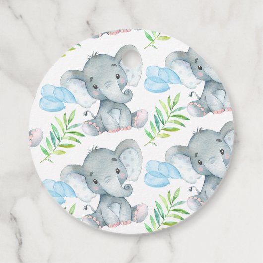 Chalkboard Elephant Baby shower Pop it Bedankjes Labels (Achterkant)