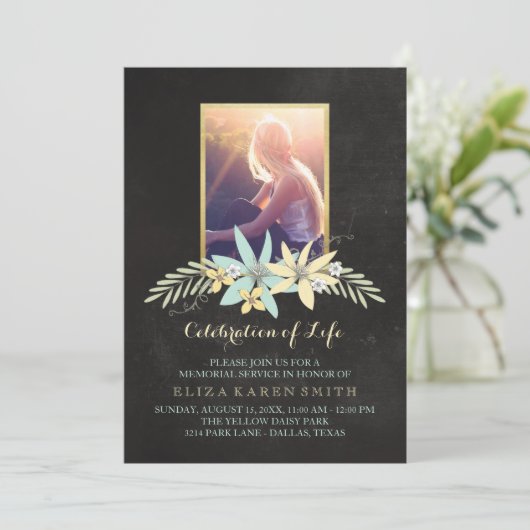 Chalkboard en aangepaste foto | Viering van het le Kaart (Staand voorkant)