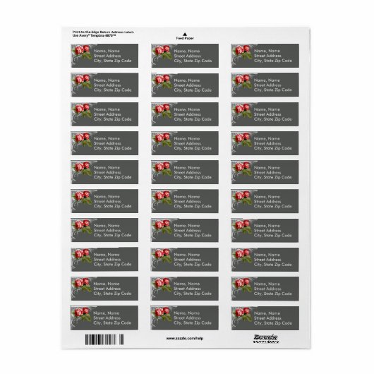 Chalkboard en adreslabel van Rozen Etiket (Full Sheet)