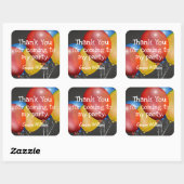 Chalkboard en Balloons Birthday Party Dank u Vierkante Sticker (Vel)