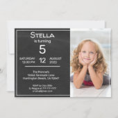 Chalkboard en foto verjaardagsfeest uitnodiging (Voorkant)