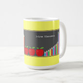 Chalkboard en gekleurde docent Pencils Koffiemok (Voorkant rechts)