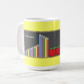 Chalkboard en gekleurde docent Pencils Koffiemok (Voorkant links)